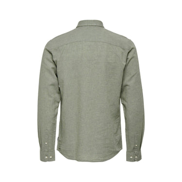 Camisas informales de hombre Only & Sons - Onscaiden Life Ls Solid Linen Shirt Noos - Verde