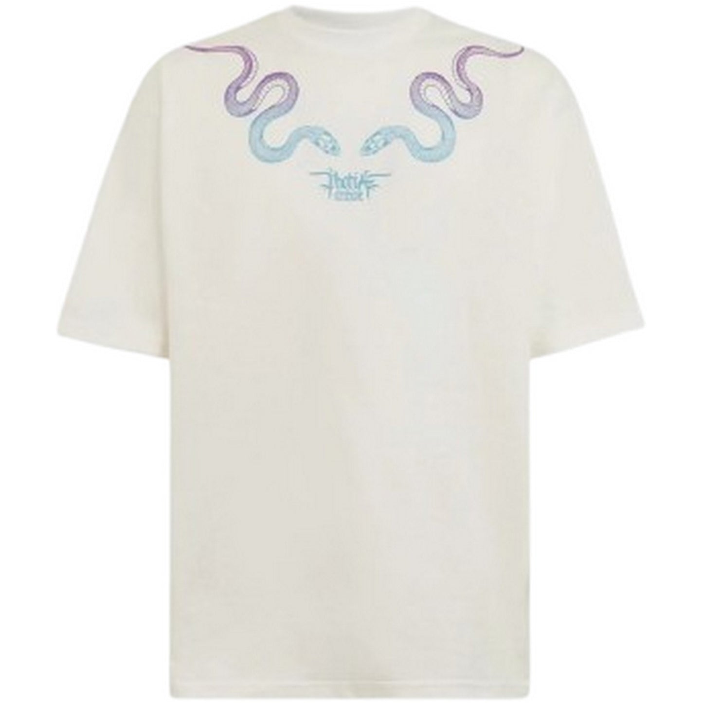 T-shirt Uomo Phobia - White T-Shirt With Pink And Blue Snake Print - Bianco