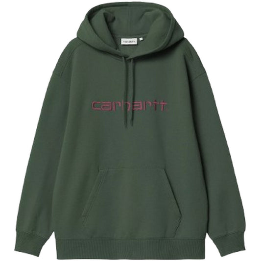 Felpe con cappuccio Donna Carhartt Wip - W' Hooded Carhartt Sweatshirt - Verde