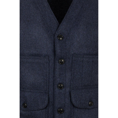 Gilet Uomo Chesapeake's - Outdoor Heavy Weight Wool vest Oregon - Blu