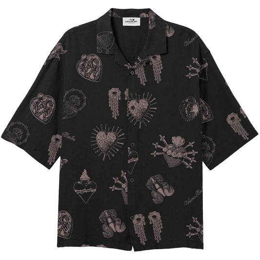 Camicie casual Uomo Vertere Berlin - Forget Me Not Viscose Shirt - Nero