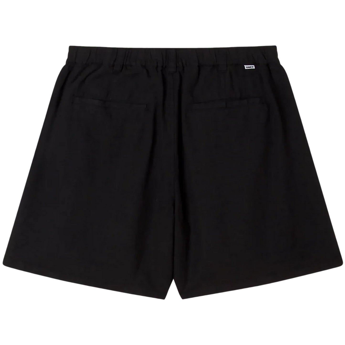 Pantaloncini Uomo Obey - Foster Pleated Linen Short - Nero
