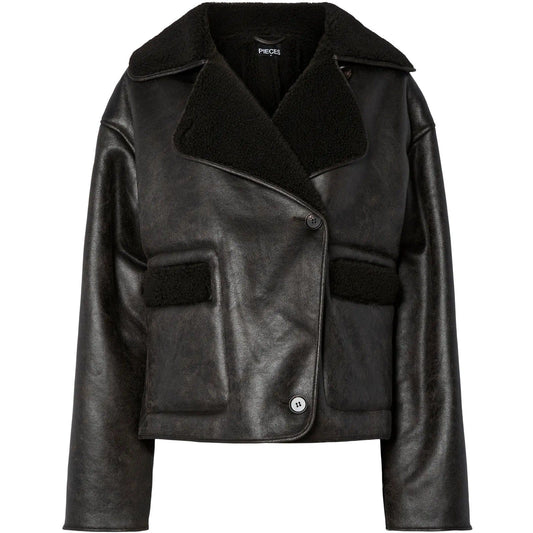 Giacche Donna Pieces - Pcjuno Coated Teddy Jacket - Marrone