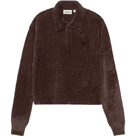 Polo Donna Carhartt Wip - W' L/S Maine Polo Sweater - Marrone