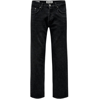 Jeans Uomo Only & Sons - Onsedge Straight Black 6985 Tai Dnm Noos - Nero