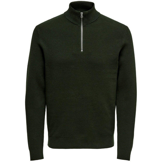 Maglie Uomo Only & Sons - Onsphil Reg 12 Cotton Half Zip Knit Noos - Verde