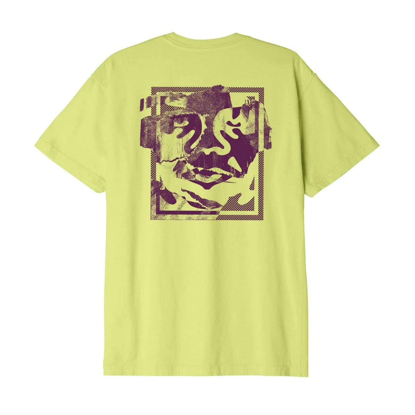 T-shirt Unisex Obey - Obey Torn Icon Face Organic Tee - Verde