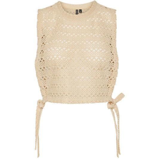 Canotte e top Donna Pieces - Pcalbi Sl Crochet Cover Up Top - Bianco