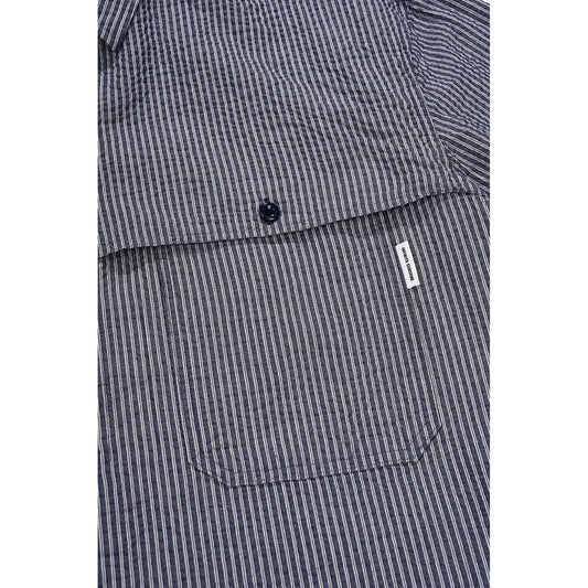 Camicie casual Uomo KAPPY DESIGN - Stripe Pocket Work Shirt - Blu