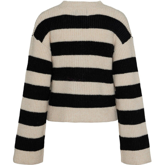 Kardigan damski - Pcnalini Ls Dzianinowy kardigan z dekoltem w kształcie litery V Bc - Czarny