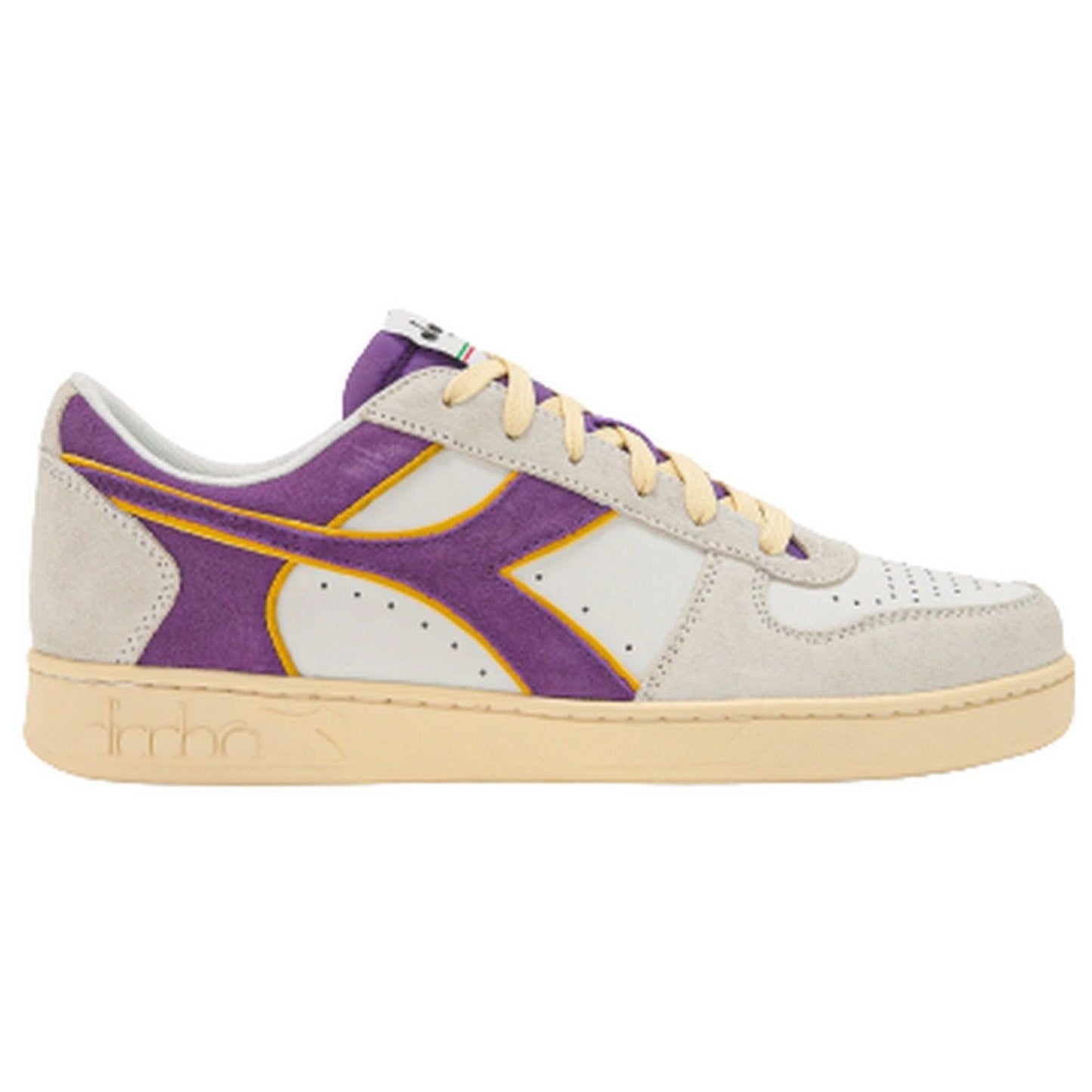 Sneaker Unisex Diadora - Magic Basket Low Suede Leather - Bianco