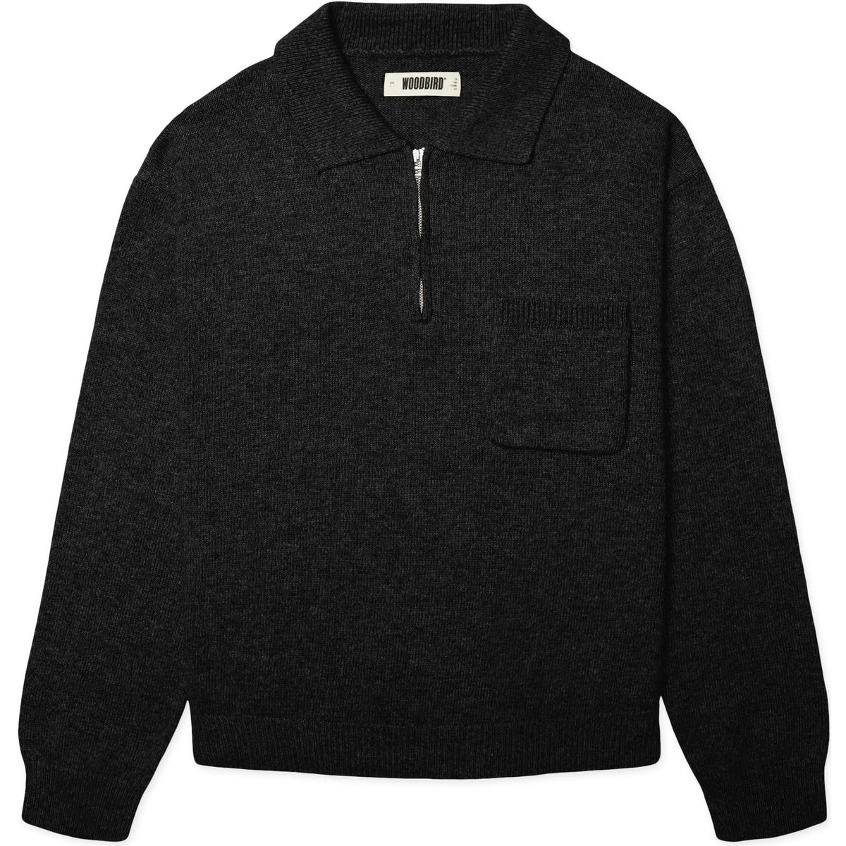Polo a manica lunga Uomo Woodbird - WBKang 1/2 Zip Polo - Nero