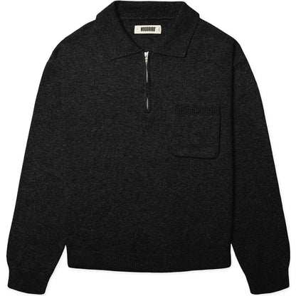 Polo a manica lunga Uomo Woodbird - WBKang 1/2 Zip Polo - Nero