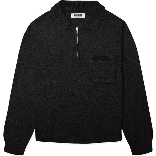 Polo a manica lunga Uomo Woodbird - WBKang 1/2 Zip Polo - Nero
