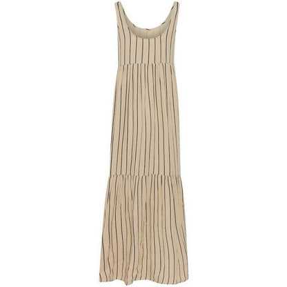 Vestiti casual Donna Ichi - Iafoxa Striped Maxi Dr - Beige