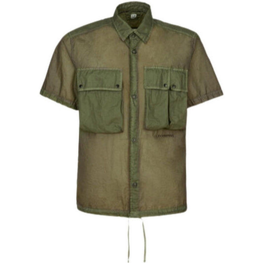 Camicie casual Uomo C.P. Company - Light Microweave Laminated Pockets Shirt - Verde