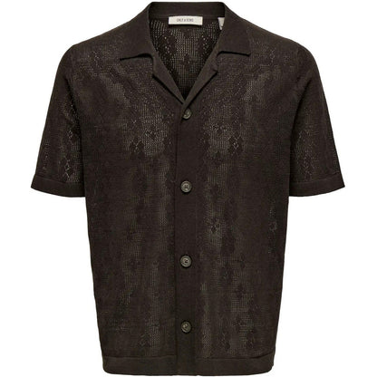 Cardigan Uomo Only & Sons - Onsken Life Reg 12 Ss Shirt Knit - Marrone