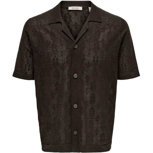 Cardigan Uomo Only & Sons - Onsken Life Reg 12 Ss Shirt Knit - Marrone