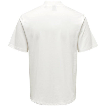 T-shirt Uomo Only & Sons - Onsotis Reg Mock Neck Tee - Bianco