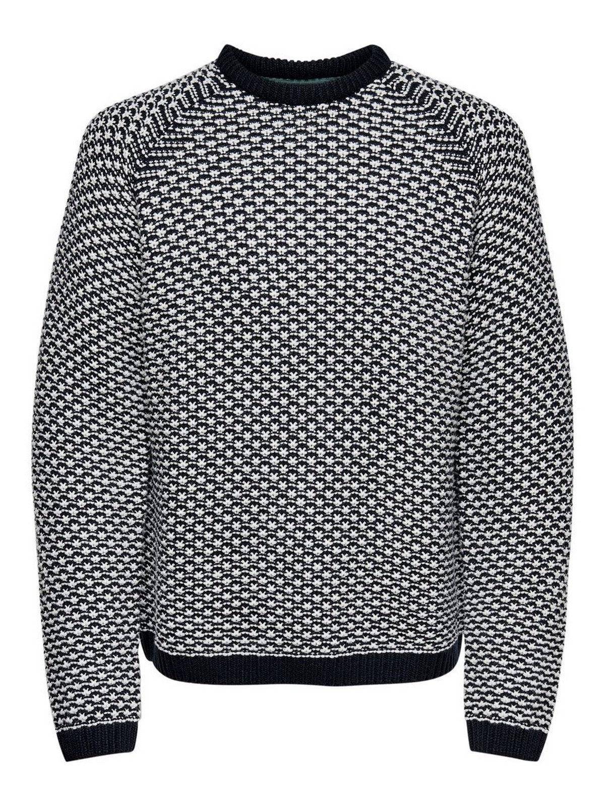 Maglioni Uomo Only & Sons - Dock 3 Struc Crew Neck Knit - Bianco