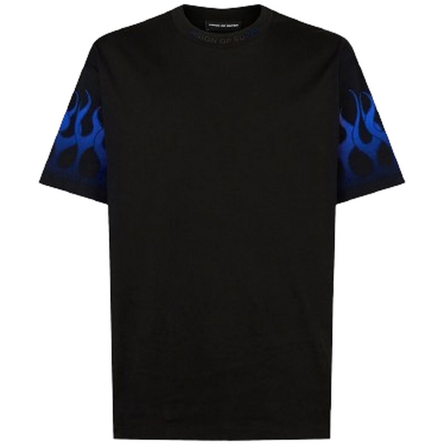 T-shirt Uomo Vision of Super - Black Tshirt With Blue Flames - Nero