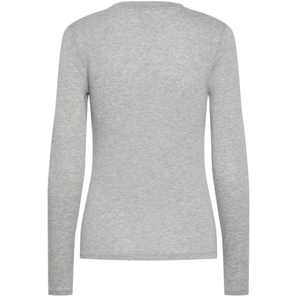 Maglie Donna Pieces - Pcmaria Ls Top Noos Bc - Grigio