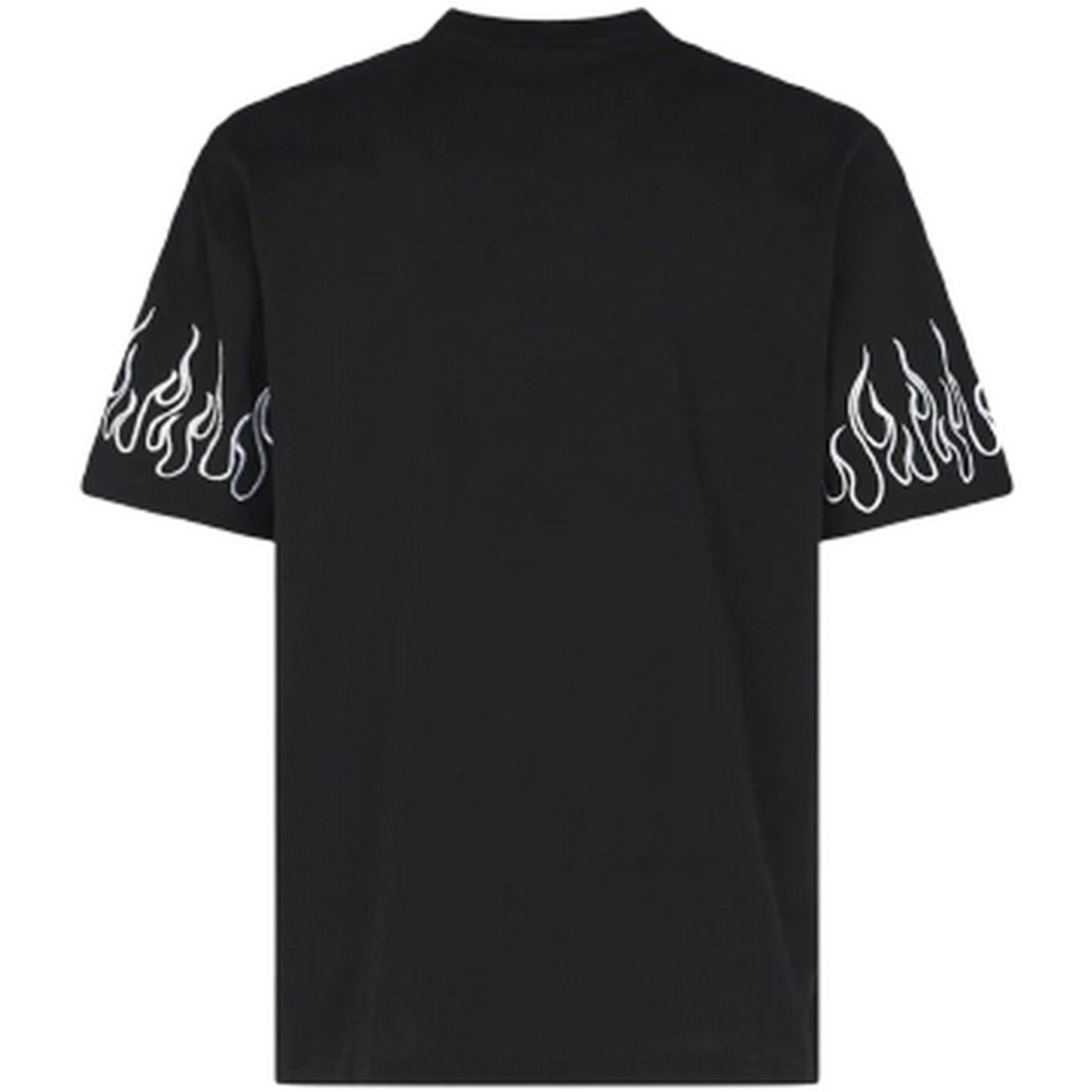 T-shirt Uomo Vision of Super - Black Tshirt With White Embroidered Flames - Nero