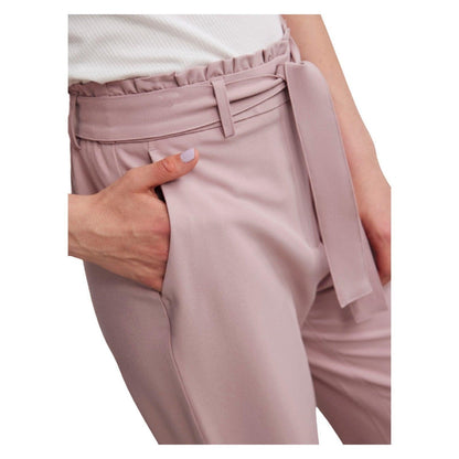 Pantaloni Donna Pieces - Pcboss Hw Paperbag Straight Pants Noos - Rosa