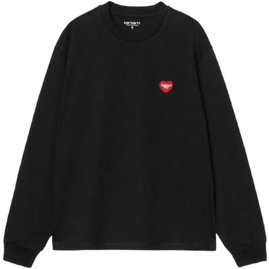 T-shirt Donna Carhartt Wip - W' L/S Heart Patch T-Shirt - Nero