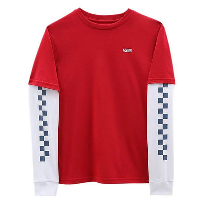 Maglie a manica lunga Ragazzo Vans - Bambino Long Check Twofer Boys - Rosso