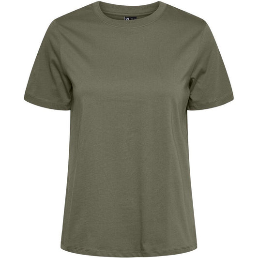 T-shirt Donna Pieces - Pcria Ss Solid Tee Noos Bc - Verde