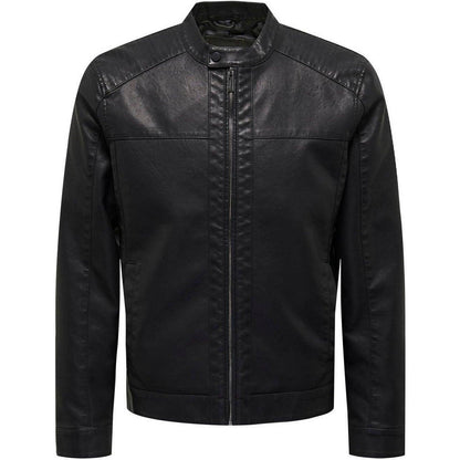 Giubbini Uomo Only & Sons - Onsmike Pu Racer Jacket Otw Vd - Nero