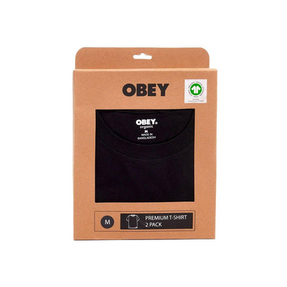 T-shirt Uomo Obey - Standard Organic Tee Ss 2 Pack - Nero