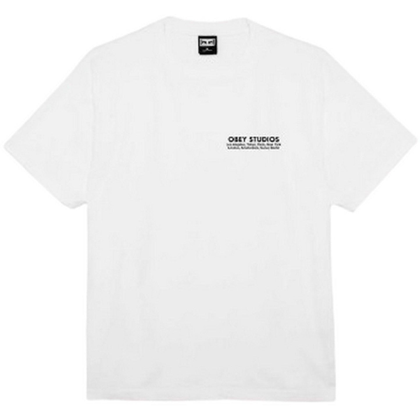 T-shirt Uomo Obey - Obey Studios Eye Heavyweight Classic Box Tee - Bianco