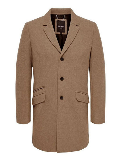 Cappotti Uomo Only & Sons - Julian Solid Wool Coat  Otw Noos - Beige