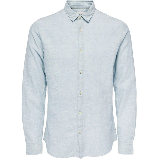 Camicie casual Uomo Only & Sons - Onscaiden Life Ls Solid Linen Shirt Noos - Celeste