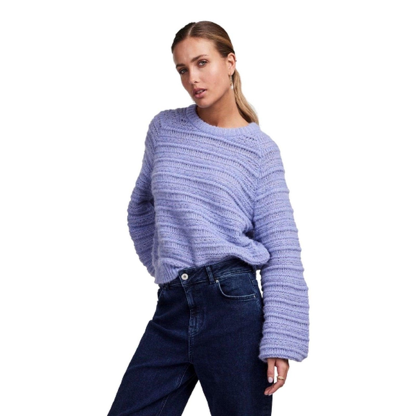 Maglie Donna Pieces - Pcjayda Ls O-Neck Knit - Lavanda