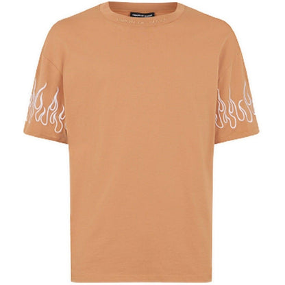 T-shirt Uomo Vision of Super - Terracotta Tshirt With Embroidery Flame - Marrone