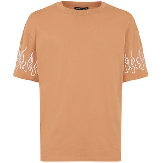 T-shirt Uomo Vision of Super - Terracotta Tshirt With Embroidery Flame - Marrone