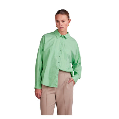 Camicie Donna Pieces - Pctanne Ls Loose Shirt Noos Bc - Verde