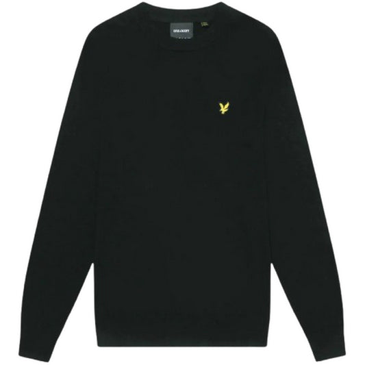 Sudaderas con capucha Lyle & Scott para hombre - Jersey de algodón merino con cuello redondo - Negro