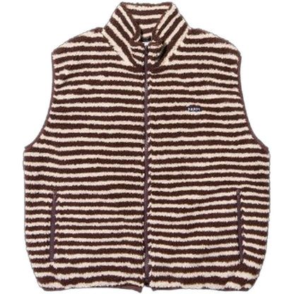 Gilet Uomo KAPPY DESIGN - Stripe Fleece Zipper Vest - Marrone