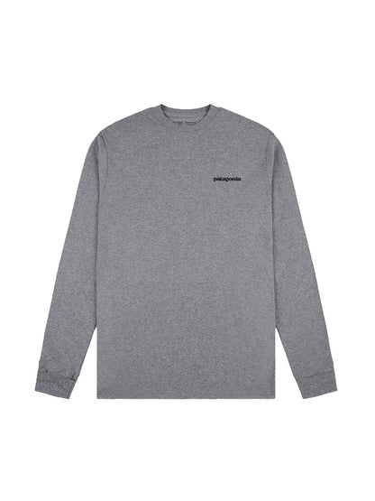 Maglie a manica lunga Uomo Patagonia - M's L/S P6 Logo ResponsibiliTee - Grigio