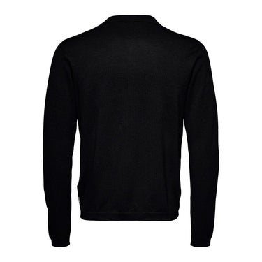 Koszule męskie Only & Sons – Onswyler Life Reg 14 Ls Polo Knit – Czarne
