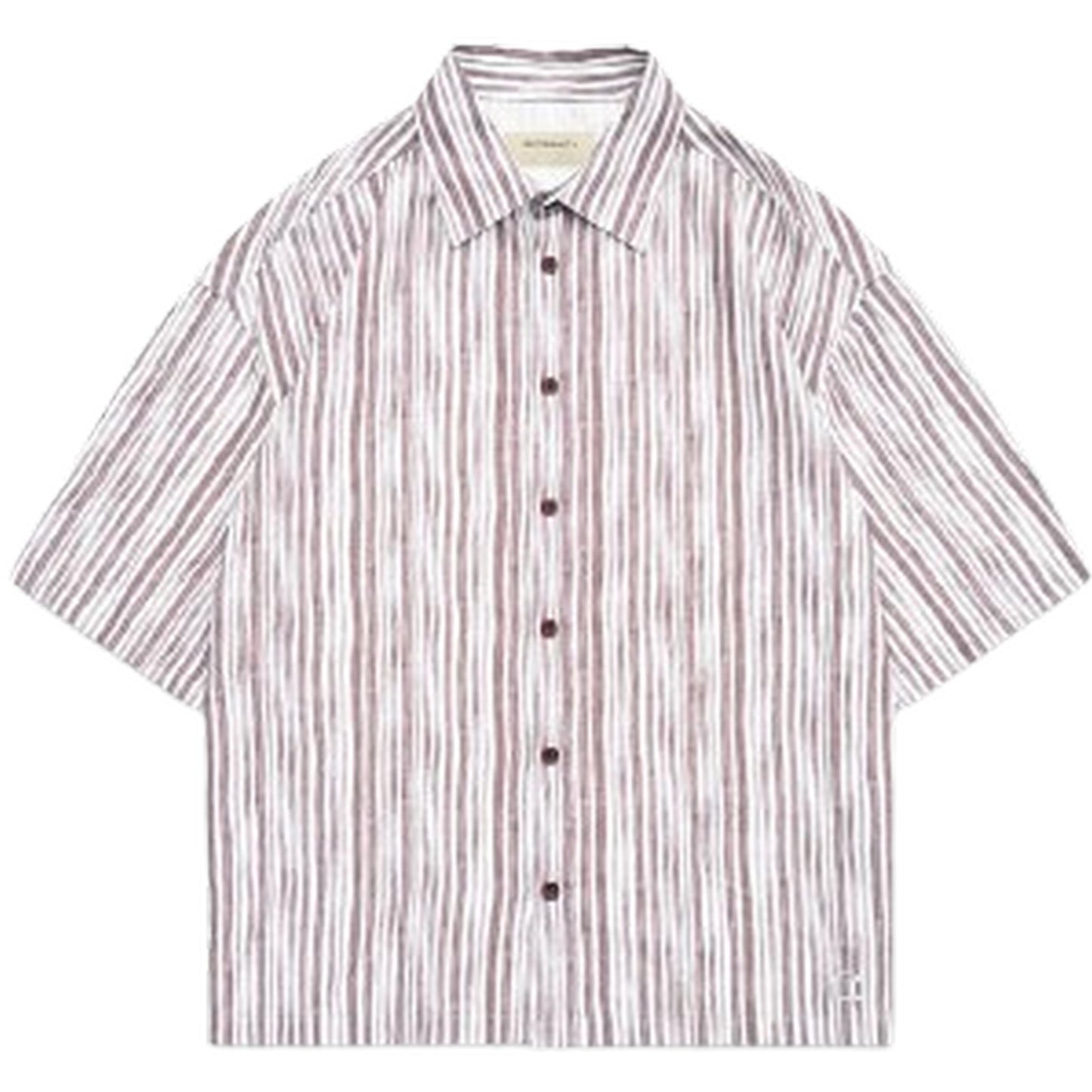 Camicie casual Unisex Reternity - Watercolor Short Sleeve Shirt - Marrone