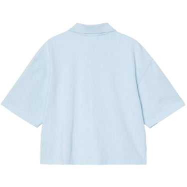 Polo Donna Carhartt Wip - W S/S Carhartt Script Polo Ts - Celeste