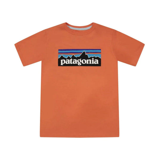 T-shirt Ragazzi Unisex Patagonia - K's Regenerative Org. Certif. Cotton P6 Logo Tee - Rosso
