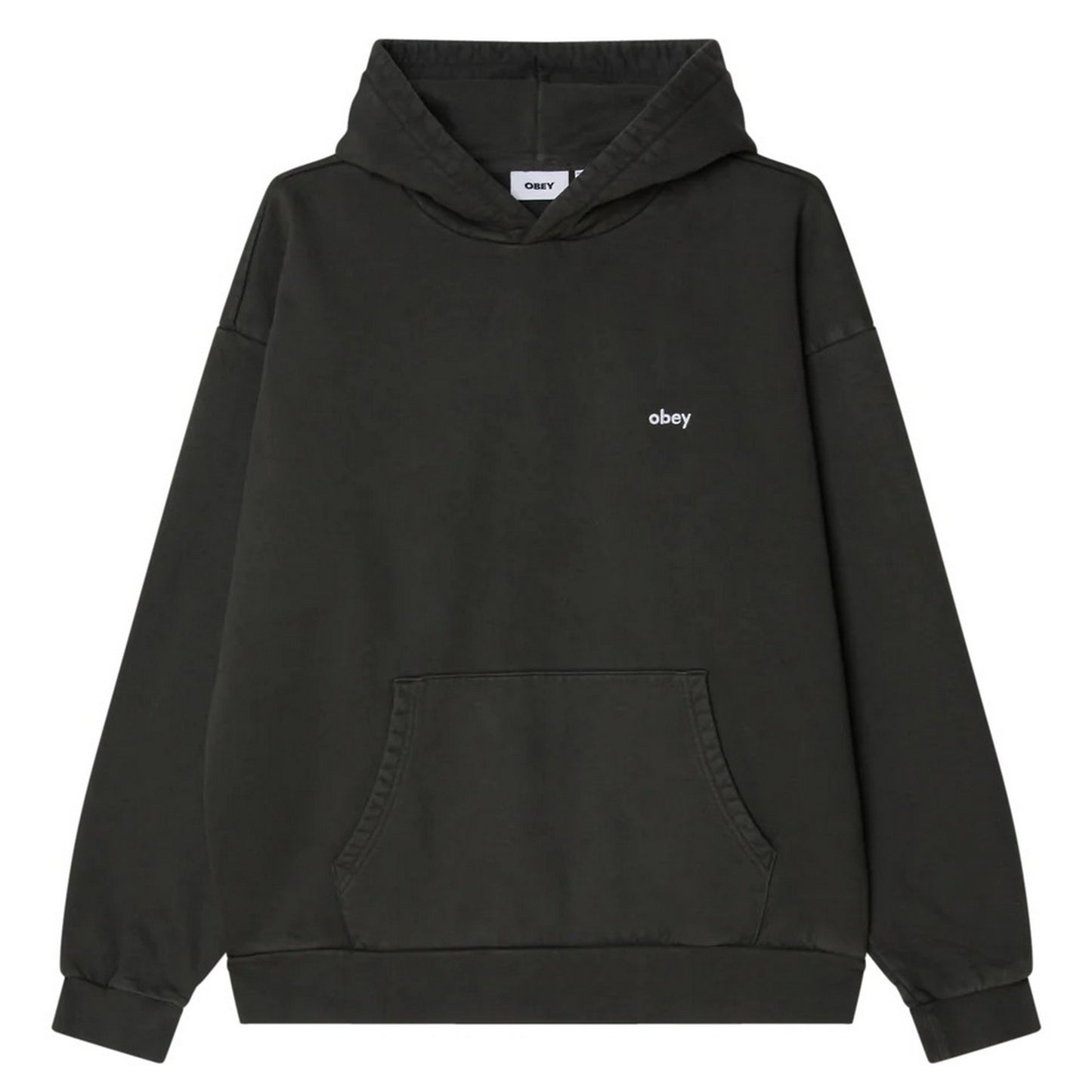 Felpe con cappuccio Uomo Obey - Lowercase Pigment Hood Fleece - Nero
