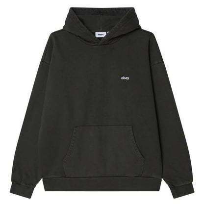Felpe con cappuccio Uomo Obey - Lowercase Pigment Hood Fleece - Nero