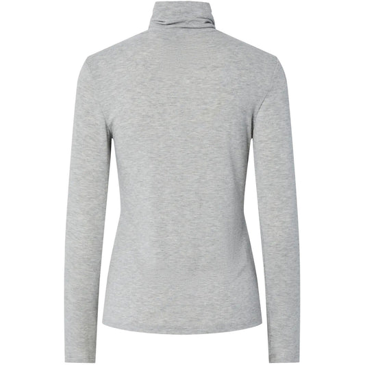 Canotte e top Donna Pieces - Pcmaria Ls Rollneck Top Jrs Noos Bc - Grigio